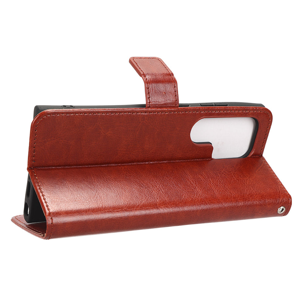 Mobile Phone Case for Samsung Galaxy S23 Ultra Crazy Horse Texture Wallet Stand PU Leather Phone Cover with Strap Mobile Phone Case for Samsung Galaxy S23 Ultra Crazy Horse Texture Wallet Stand PU Leather Phone Cover with Strap